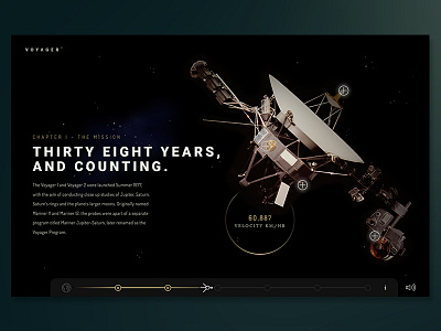 Voyager Mission - Chapter One digital layout microsite mission planets scrolling space website