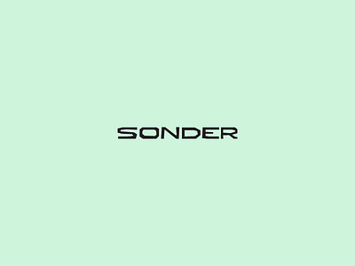Sonder bespoke green lettering logo sonder type typography
