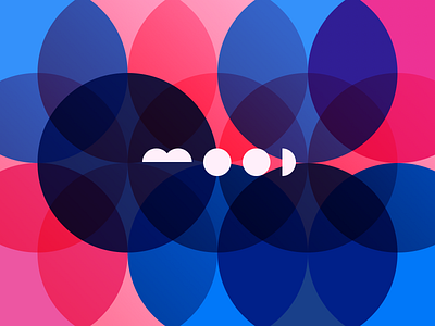 MOOD blue layered lettering mood pattern pink shapes type