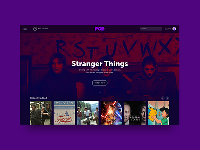 POD Home colour desktop gradient interface layout movies tv ui ux web website