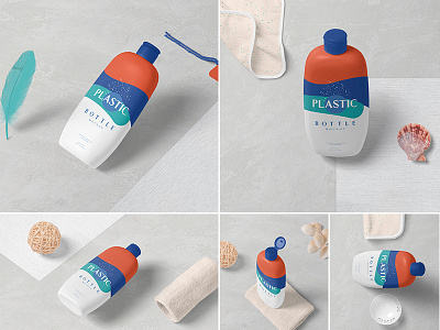 Oval Bottle Mockups branding cosmetics design liquid lotion mock mockup packaging plastic presentation scene serum shampoo up