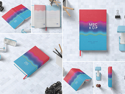 Hardcover Book Mockups book brand branding cover diary guide hardcover library mock mockup presentation scene showcase stationery up