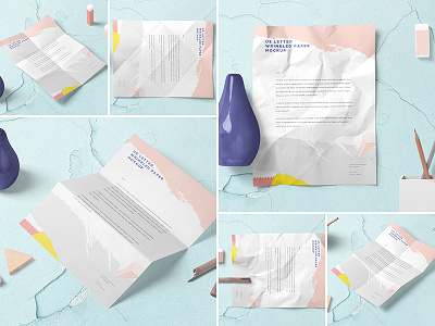 US Letter Wrinkled Paper Mockups