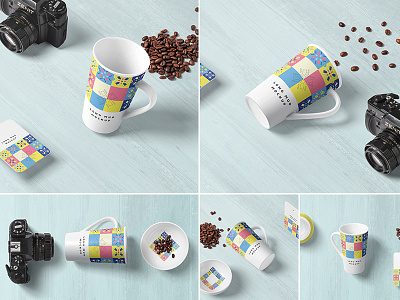 Long Mug Mockups brand branding coffee cup drink gift identity logo mock mockup mug presentation print scene tea up