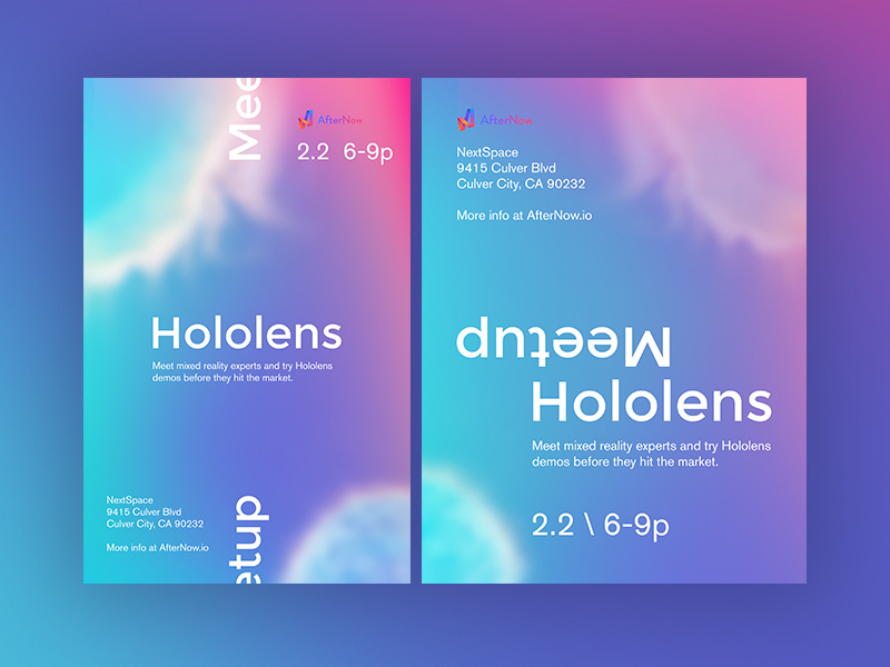 Hololens Meetup in LA poster future la los angeles mixed reality mr microsoft gradient hologram hololens