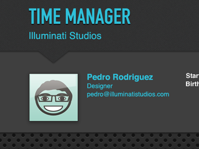 Time Manager Heading ui user interface web app