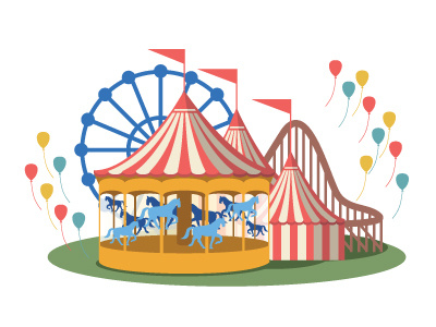 Circus2 carousel circus icon illustration tent