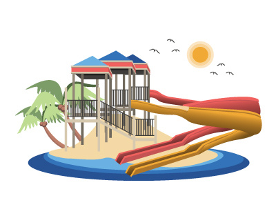 Waterpark2 icon illustration slide waterpark