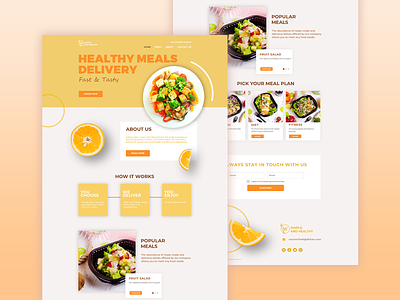 Healthy Food Delivery delivery delivery service design fast food food delivery healthy food landing page main page meal minimalism ready made tasty ui ux web web design website design