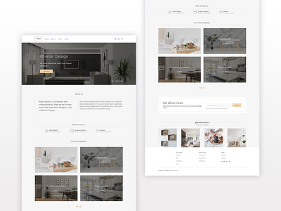 Interior Design Studio creative design design studio grey interior design interior design studio landing page light main page straight strict ui unterior ux web web design website