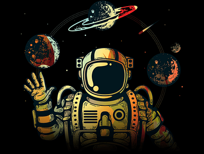 Space Exploration animation design illustration minimal vector