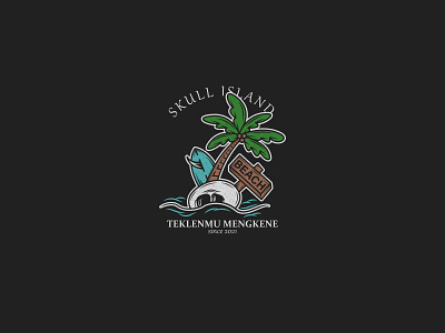 Skull Island badge design branding design island merchandise design skull vector