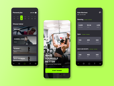 Gym IOS App Design app design design app fitness gym minimal mobile training ui ux workout