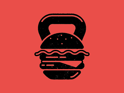 BurgerFit burger crossfit fitness icon kettlebell tshirt