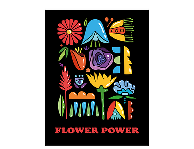 Floral poster adobe illustrator cooper black design floral flowers flowers illustration fresh colors illustration ornament poster print summer vector