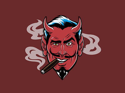 Devil head Icon Illustration in Procreate
