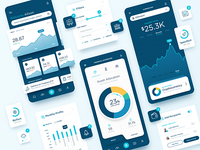 Fintech Financial Investment iOS App UI Design branding daily design finance app financial app fintech flat icon mobile ui ux web