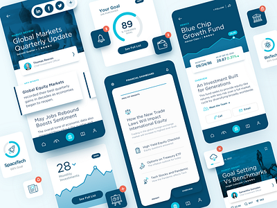Fintech Financial Investment iOS App UI Design app branding daily ui data visualization design fintech flat icon icons illustration infographic ios mobile typography ui ux vector web web design website