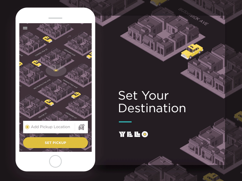 Yelo App Set Your Destination