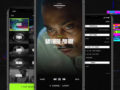 Foreignrap for iOS dark dark ui foreignrap music music player player vhs video video player
