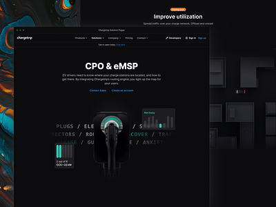 Chargetrip - CPO & eMSP Solution Page chargetrip dark design electric hero product solution theme ui web website