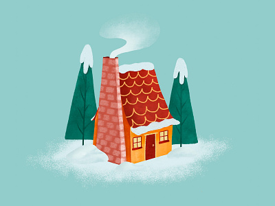 Day art day drawing house illustration procreate winter