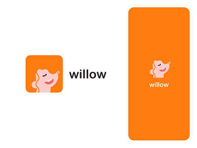 Willow logo app logo art branding design flat icons illustration logo mobile mobile logo ui