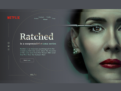 Ratched Netflix design main nurce ratched serial title title design ui рэтчед