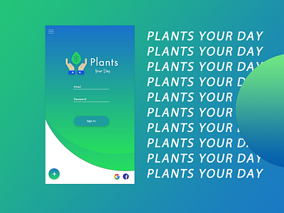 Plants YourDay Login design form login login form login page mobile mobile design ui vector