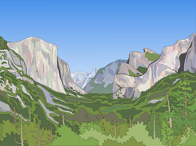 Yosemite america design graphic art graphic design graphic landscape illustration illustrator landscape yosemite