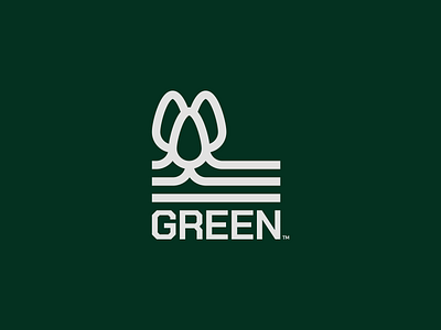 Green - Lawn Care Service. branding clean design flat green grey icon illustrator lawncare logo mark minimal vector