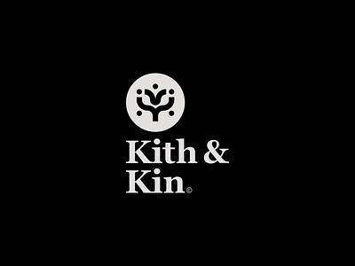 Kith & Kin branding clean design flat illustrator logo mark minimal typography vector