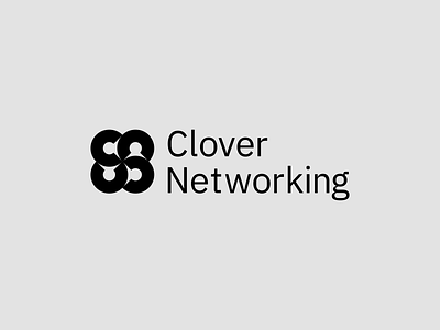 Clover Networking branding clean design flat illustrator logo mark minimal typography vector