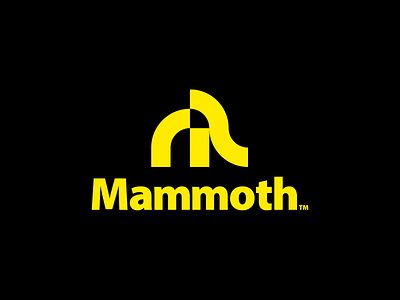 Mammoth Construction branding clean design flat illustrator logo mark minimal typography vector