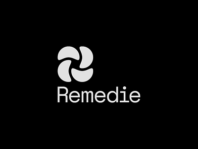 Remedie Organic black branding clean design flat illustrator logo luxury mark minimal mono natural organic pattern rotary rotation smooth swirl typography vector