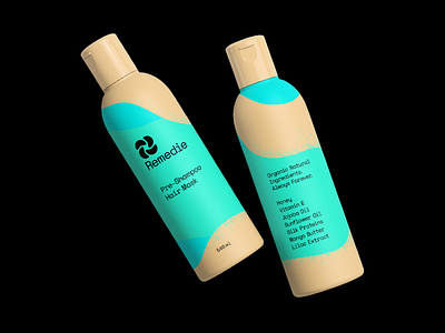 Remedie Pre-Shampoo Hair Mask beach branding clean design flat grainy haircare illustrator logo mark minimal organic packagedesign playful product design skincare typography vector vibrant warm