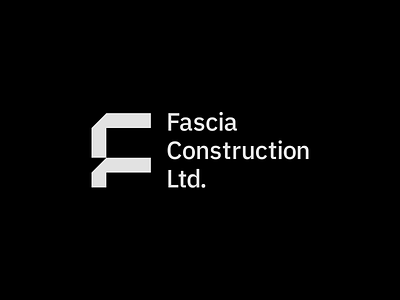 Fascia Construction Ltd. architecture bevel branding brutalism brutalist building clean construction corporate design fascia flat futurism illustrator letterform logo mark minimal typography vector