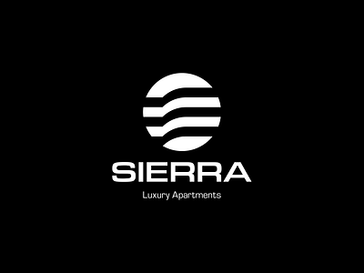 Sierra Luxury Apartments apartments branding clean design flat illustrator logo luxury mark minimal sun typography vector