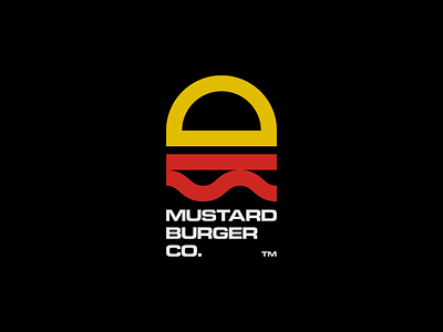 Mustard Burger Co. branding burger clean design fastfood flat illustrator ketchup logo mark minimal mustard yellow popart typography vector