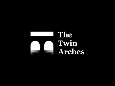 The Twin Arches arches branding clean design fine dining flat food illustrator logo luxury mark minimal restaurant riverside vector