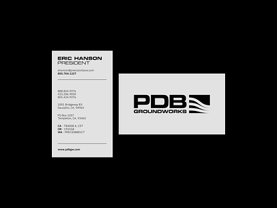 PDB Groundworks business card bold brand brandidentity branding businesscard clean construction design dynamic illustration illustrator logo logomark logotype mark minimal modernism monochromatic timeless vector