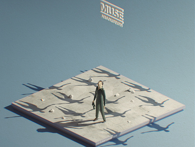 Absolution Isometric Low Poly 3dart 3dblender absolution blender cdcover chriswholstenholme chromaticaberration cycles cyclesrender domhoward isometric lowpoly lowpolyart mattbellamy muse museart musefanart procreate stockholmsyndrome timeisrunningout