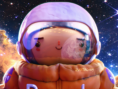 Reach for the stars💫🫀🚀 3d 3dblender blender cute cycles design kawaii lowpolyart procreate universe