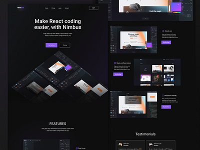 Nimbus | UI/UX Landing page agency branding design graphic design illustration logo ui ux vector web design