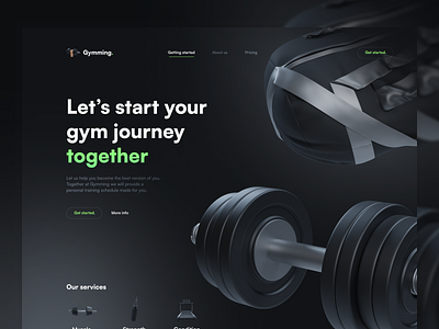 Gymming | UI/UX Landing page 3d agency animation branding design graphic design landing page logo motion graphics ui ux web design