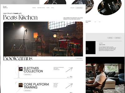 Music Bootcamp White | UI/UX Landing page agency branding creative ui design graphic design illustration landing page logo serif ui uiux ux vector web design web ui