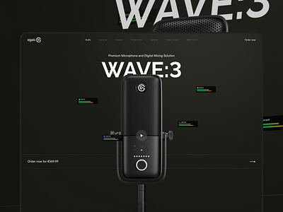 WAVE 3 - Premium Microphone | UI/UX Product Landing page