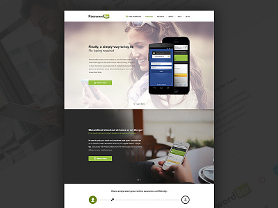 PasswordBox - Features manager parallax password passwordbox redesign ui ux website