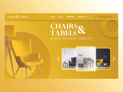 Chairs & Tables chair furniture landing design landing page design landingpage