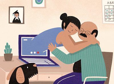 Connections connection covid 19 editorial illustration family illustration videocall